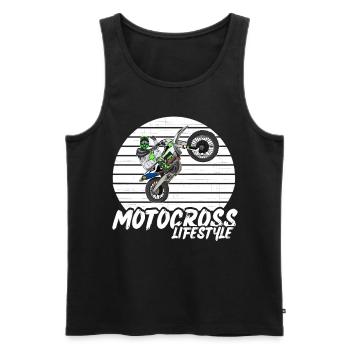 Motocross / Enduro / Freestyle mx / Dirtbike retro - Men's Premium Organic Tank Top - black - Front - AI Model Male 178 light (178cm)