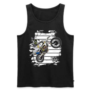 Motocross / Enduro / Freestyle mx / Dirtbike retro - Men's Premium Organic Tank Top - black - Front - Michal (187cm)