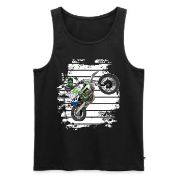 Motocross / Enduro / Freestyle mx / Dirtbike retro - Männer Premium Bio Tank Top - Schwarz - Vorne - Michal (187cm)