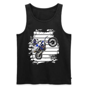 Motocross / Enduro / Freestyle mx / Dirtbike retro - Men's Premium Organic Tank Top - black - Front - Michal (187cm)