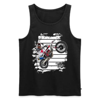 Motocross / Enduro / Freestyle mx / Dirtbike retro - Männer Premium Bio Tank Top - Schwarz - Vorne - Michal (187cm)