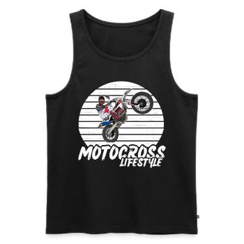 Motocross / Enduro / Freestyle mx / Dirtbike retro - Men's Premium Organic Tank Top - black - Front - AI Model Male 178 light (178cm)