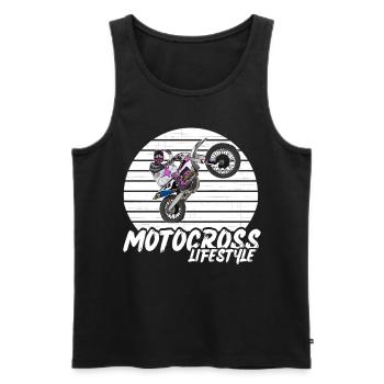 Motocross / Enduro / Freestyle mx / Dirtbike retro - Men's Premium Organic Tank Top - black - Front - Michal (187cm)