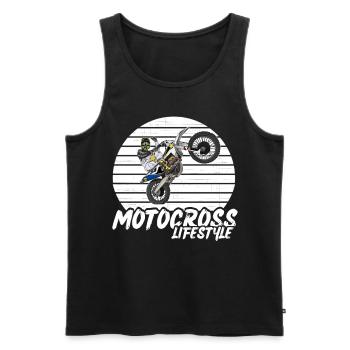 Motocross / Enduro / Freestyle mx / Dirtbike retro - Men's Premium Organic Tank Top - black - Front - Michal (187cm)