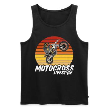 Motocross / Enduro / Freestyle mx / Dirtbike retro - Men's Premium Organic Tank Top - black - Front - Michal (187cm)