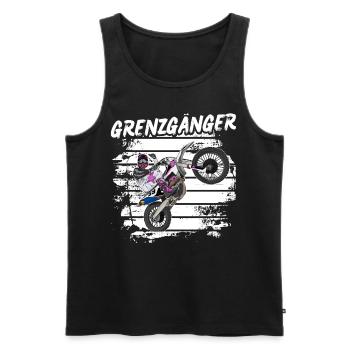 Motocross / Enduro / Freestyle mx / Dirtbike retro - Männer Premium Bio Tank Top - Schwarz - Vorne - Michal (187cm)