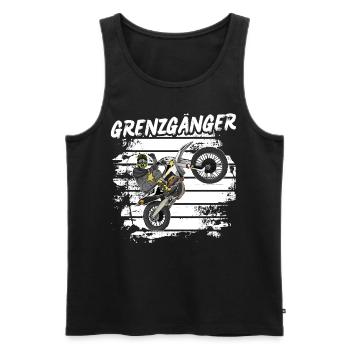 Motocross / Enduro / Freestyle mx / Dirtbike retro - Männer Premium Bio Tank Top - Schwarz - Vorne - Michal (187cm)