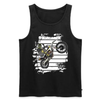 Motocross / Enduro / Freestyle mx / Dirtbike retro - Männer Premium Bio Tank Top - Schwarz - Vorne - Michal (187cm)