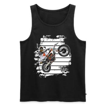 Motocross / Enduro / Freestyle mx / Dirtbike retro - Männer Premium Bio Tank Top - Schwarz - Vorne - Michal (187cm)