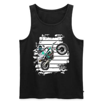 Motocross / Enduro / Freestyle mx / Dirtbike retro - Men's Premium Organic Tank Top - black - Front - Michal (187cm)