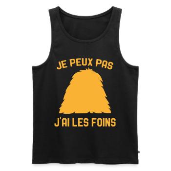 Je Peux Pas J'ai Les Foins Humour Agriculteur - Débardeur bio Premium Homme - noir - Devant - Michal (187cm)