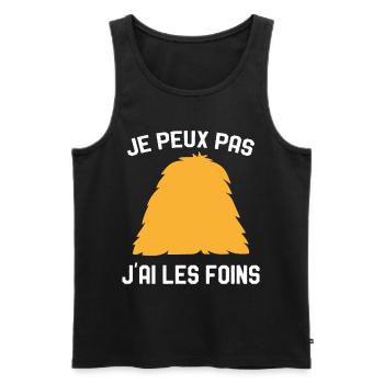 Je Peux Pas J'ai Les Foins Humour Agriculteur - Débardeur bio Premium Homme - noir - Devant - Michal (187cm)