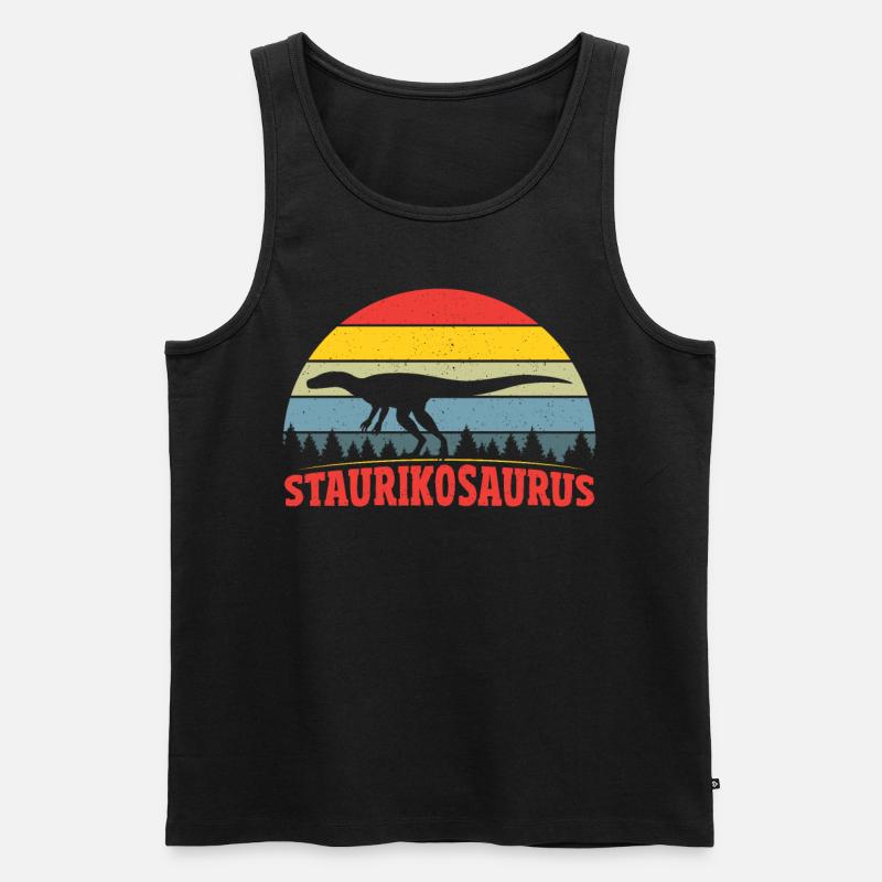 Staurikosaurus Dinosaur - Männer Premium Bio Tank Top - Schwarz