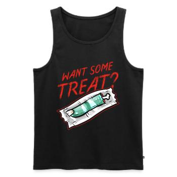 Zombie Finger Want Some Treat Halloween - Men's Premium Organic Tank Top - black - Front - Michal (187cm)