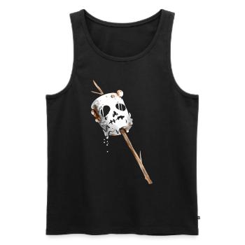 Jack O Lantern Ghost Marshmallow On A Stick On - Männer Premium Bio Tank Top - Schwarz - Vorne - Michal (187cm)