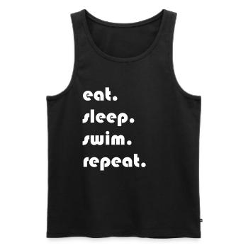 Swimming - eat. Sleep. Swim. repeat. - Men's Premium Organic Tank Top - black - Front - AI Model Male 178 light (178cm)