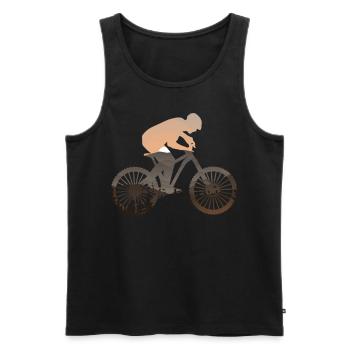 Enduro VTT VTT Équitation - Débardeur bio Premium Homme - noir - Devant - Michal (187cm)