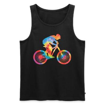 Enduro VTT VTT Équitation - Débardeur bio Premium Homme - noir - Devant - Michal (187cm)