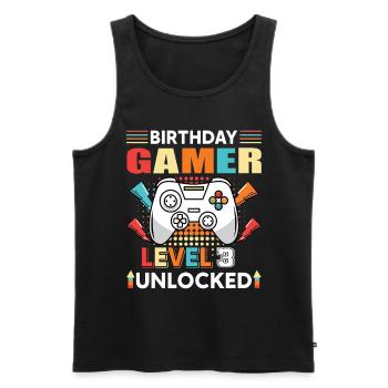 Geburtstag Gamer Level 3 Unlocked 3 Geburtstag - Männer Premium Bio Tank Top - Schwarz - Vorne - Michal (187cm)