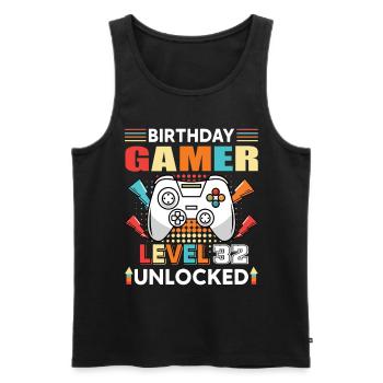 Birthday Gamer Level 32 Unlocked 32 Birthday - Men's Premium Organic Tank Top - black - Front - Michal (187cm)