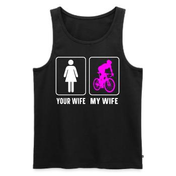 Drôle de vélo de route à vélo - Débardeur bio Premium Homme - noir - Devant - Michal (187cm)