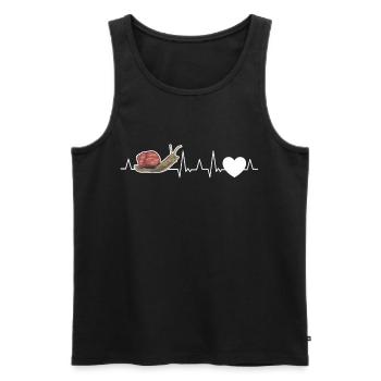 Schnecke Herzschlag - Männer Premium Bio Tank Top - Schwarz - Vorne - Michal (187cm)