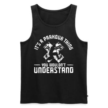 Parkour Free Running Traceur - Männer Premium Bio Tank Top - Schwarz - Vorne - Michal (187cm)