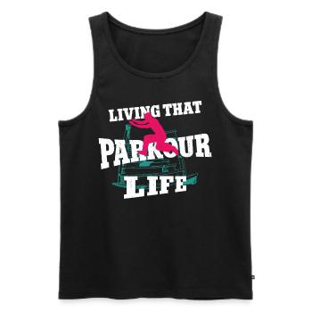 Parkour Free Running Traceur - Men's Premium Organic Tank Top - black - Front - Michal (187cm)