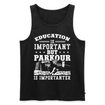 Parkour Free Running Traceur - Men's Premium Organic Tank Top - black - Front - AI Model Male 178 light (178cm)