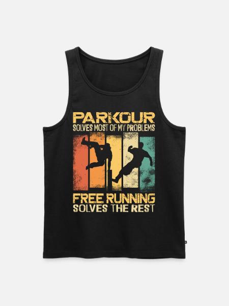 Parkour Free Running Traceur - Men's Premium Organic Tank Top - black