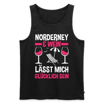 Nordsee Wein Norderney - Männer Premium Bio Tank Top - Schwarz - Vorne - Michal (187cm)