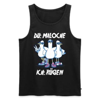 Ostsee Tauben Rügen - Männer Premium Bio Tank Top - Schwarz - Vorne - Michal (187cm)