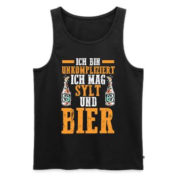 Nordsee Bier Sylt - Männer Premium Bio Tank Top - Schwarz - Vorne - Michal (187cm)