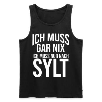 Nordsee Sylt - Männer Premium Bio Tank Top - Schwarz - Vorne - Michal (187cm)