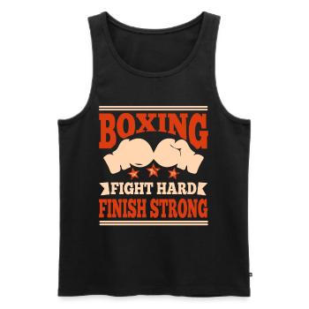 Boxing Fight Hard Finish Strong Boxing Gloves - Männer Premium Bio Tank Top - Schwarz - Vorne - Michal (187cm)