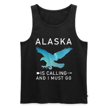 Alaska Geschenk USA Natur Bär Denali Grizzly Wald - Männer Premium Bio Tank Top - Schwarz - Vorne - Michal (187cm)
