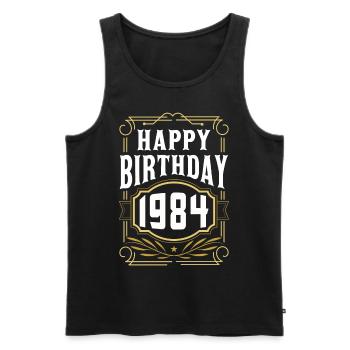 1980 Birthday Party Old Year of Construction - Men's Premium Organic Tank Top - black - Front - Michal (187cm)