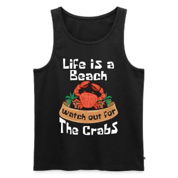 Crabe Tshirt Crabe Crevettes Scorpion Homard - Débardeur bio Premium Homme - noir - Devant - Michal (187cm)