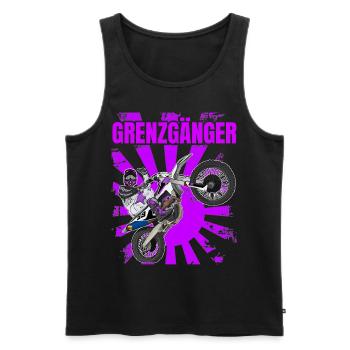 Motocross / Enduro / Freestyle mx / Dirtbike retro - Männer Premium Bio Tank Top - Schwarz - Vorne - Michal (187cm)
