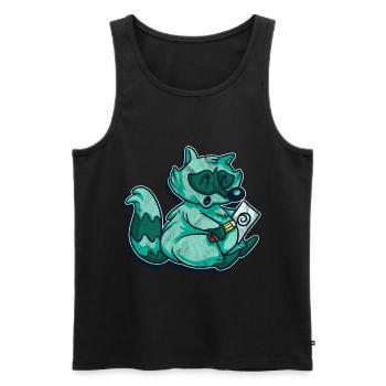 Raccoon Racoon Animal Gift Ferret Marten - Men's Premium Organic Tank Top - black - Front - Michal (187cm)