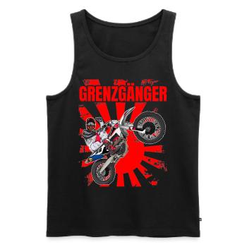 Motocross / Enduro / Freestyle mx / Dirtbike retro - Männer Premium Bio Tank Top - Schwarz - Vorne - Michal (187cm)