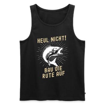 Pêche Tshirt Homme Pêcheur Canne Pêche Pêche - Débardeur bio Premium Homme - noir - Devant - Michal (187cm)
