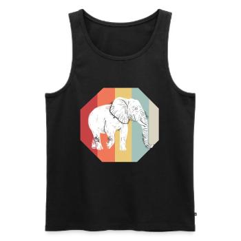 Cadeau d’éléphant pour Proboscis Africa Wilderness Zoo - Débardeur bio Premium Homme - noir - Devant - Michal (187cm)