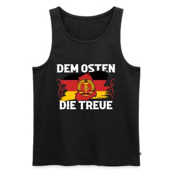 East Germany Tshirt Men Ossi Dresden NVA GDR - Men's Premium Organic Tank Top - black - Front - AI Model Male 178 light (178cm)