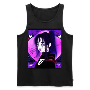 Goth Anime Vaporwave Mignon Creepy Goth Girl - Débardeur bio Premium Homme - noir - Devant - AI Model Male 178 light (178cm)