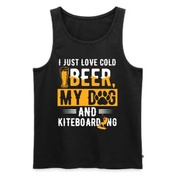 Bier Hund Windsurfen Kiteboarder - Männer Premium Bio Tank Top - Schwarz - Vorne - Michal (187cm)