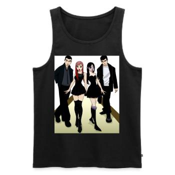 Corporate Goth Gothic Clique Friends - Men's Premium Organic Tank Top - black - Front - AI Model Male 178 light (178cm)