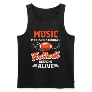 Sport Ball Game Entraîneur Musical Musicien - Débardeur bio Premium Homme - noir - Devant - Michal (187cm)