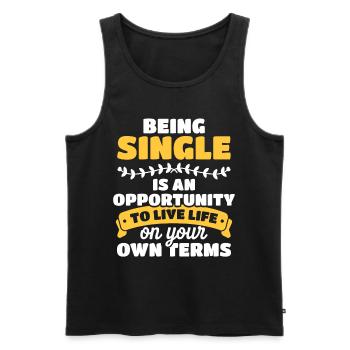 Liebe saugt gebrochenes Herz - Männer Premium Bio Tank Top - Schwarz - Vorne - AI Model Male 178 light (178cm)
