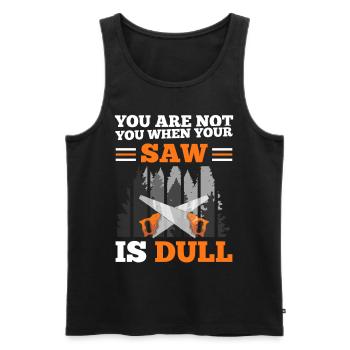 Kettensäge Schnitzen Holzfäller Baumpfleger - Männer Premium Bio Tank Top - Schwarz - Vorne - Michal (187cm)